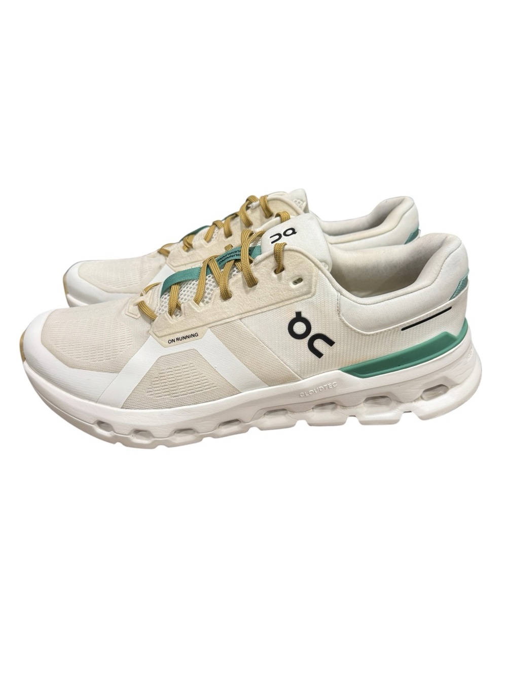 On Cloudrunner 2 Performance Shoe Undyed Green White Mens Size 13 Running Shoes